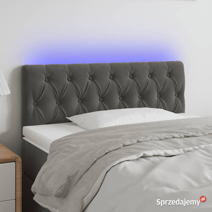 Zagłówek do łóżka z LED ciemnoszary 90x7x7888 Warszawa