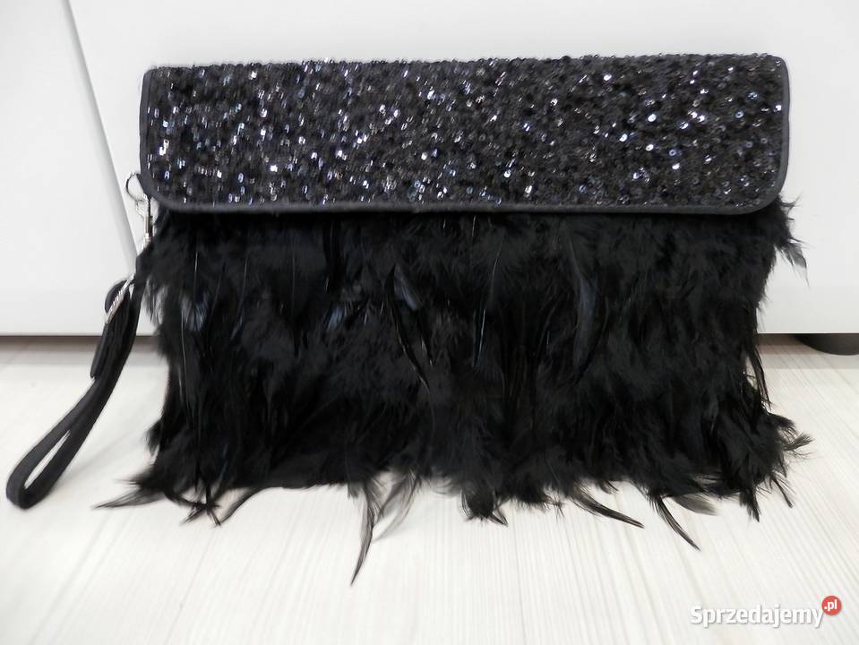 Torebka z Piórami Kopertówka Balowa Imprezowa Łomża