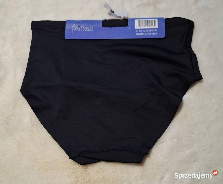 Czarne obciskające wyższe majtki M bezszwowe Figi i stringi