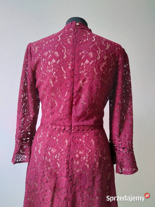 Sukienka z koronki bordowa burgundowa rozmiar Spódnice i sukienki świętokrzyskie Kielce sprzedam
