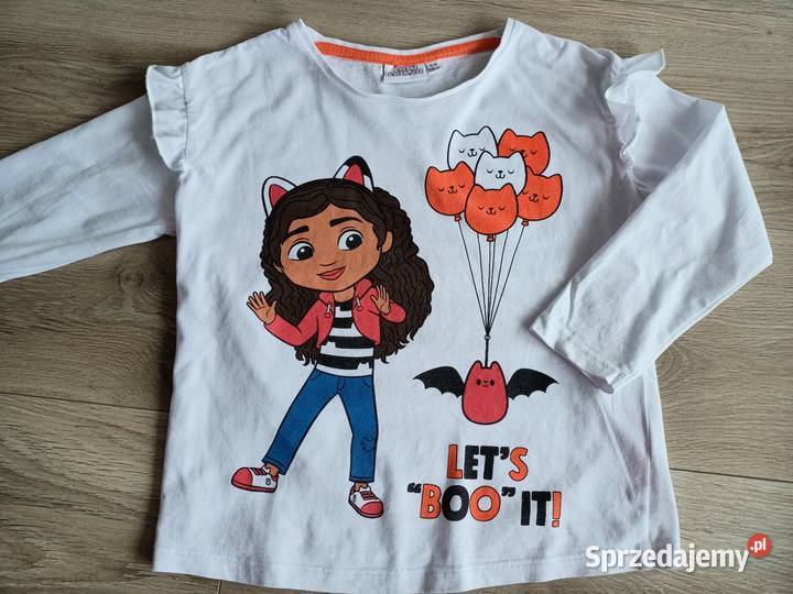 Bluzka koszulka dziewczęca na długi rękaw biała biały Płock