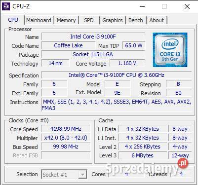 Komputer gamingowy i39100F GTX 1050 Ti 8GB RAM mazowieckie Ostrołęka
