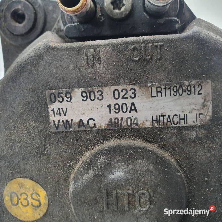 ALTERNATOR VOLKSWAGEN PHAETON 059903023 osobowe kujawsko-pomorskie Lipno sprzedam