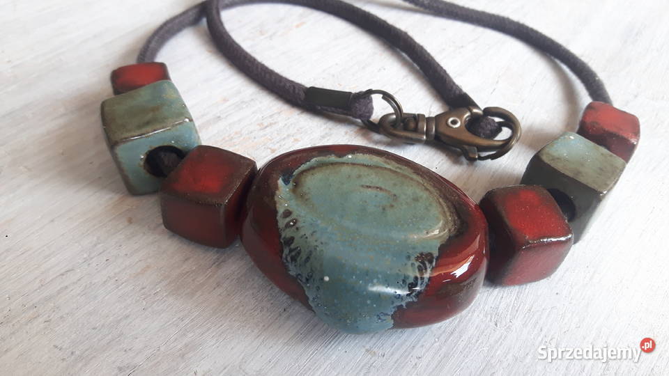 Naszyjnik ceramiczny ręcznie wykonany Otwock
