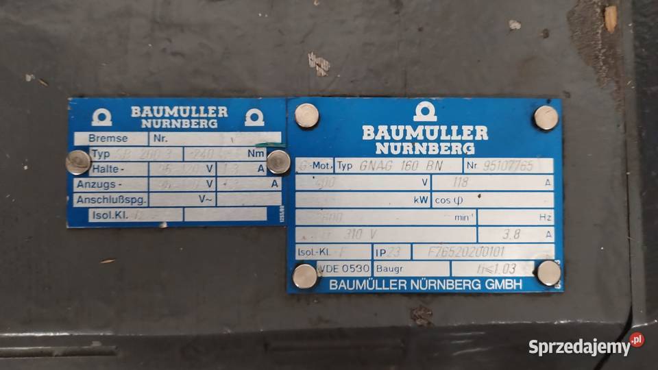 Silnik główny motor BAUMULLER GNAG 160 bN 43KW Nowy Tomyśl sprzedam