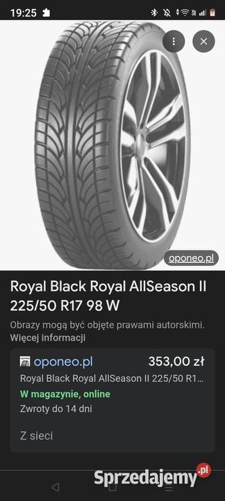 Opony całoroczne 22550R17 mazowieckie sprzedam