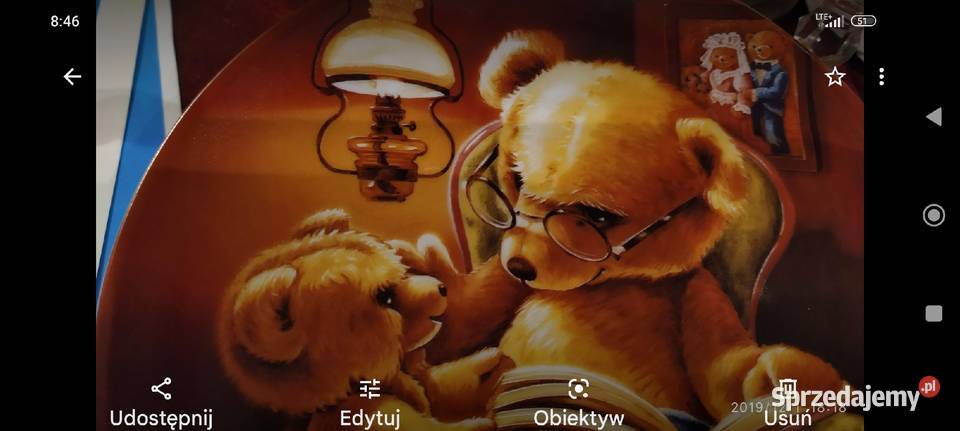 Talerz kolekcjonerski Miś Teddy porcelana Porcelana i szkło Wrocław