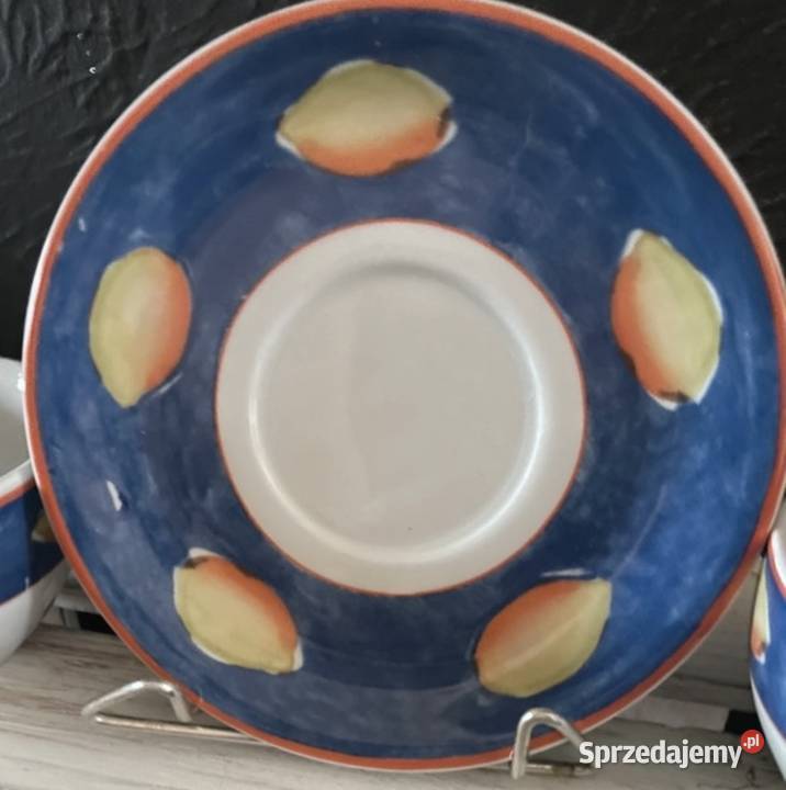 Dwie filiżanki o talerzyk porcelana Tognana Wałbrzych