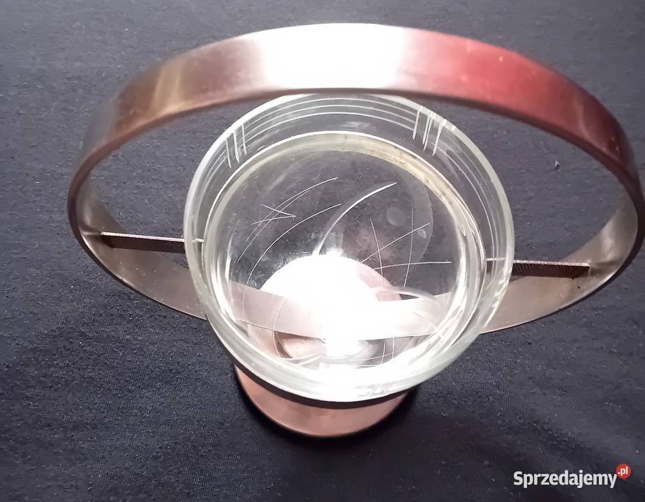 Piękna niklowana cukiernica ze szklanym wkładem Koźminek sprzedam