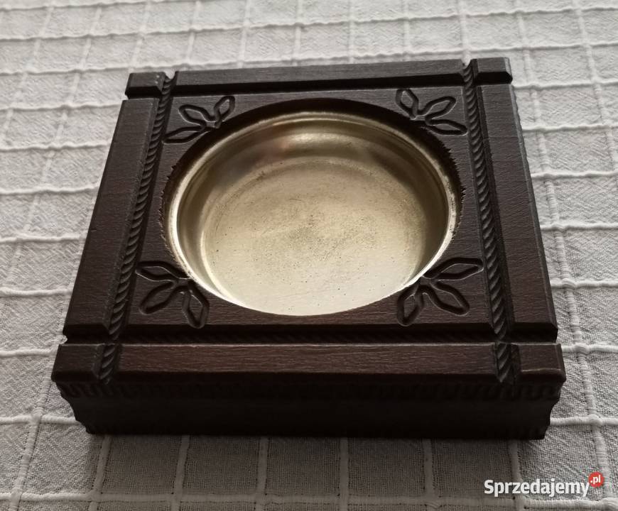 Drewniana popielniczka z czasów PRL Antyki śląskie Katowice