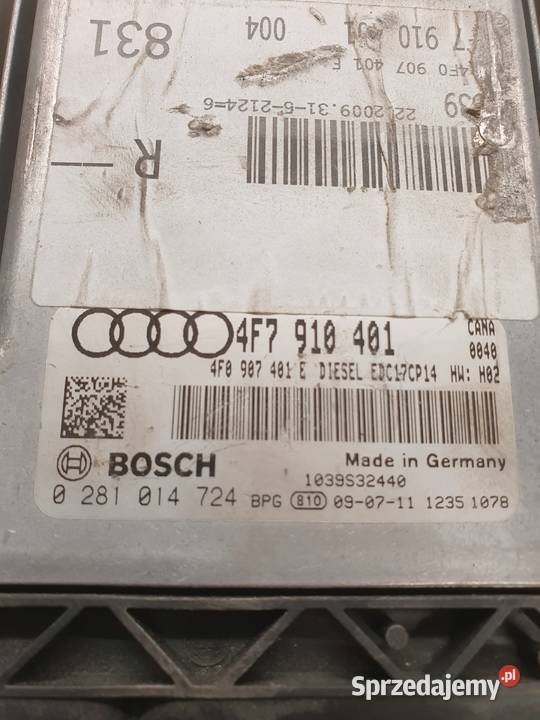 KOMPUTER STEROWNIK SILNIKA AUDI A6 27 4F7910401 Przystajń