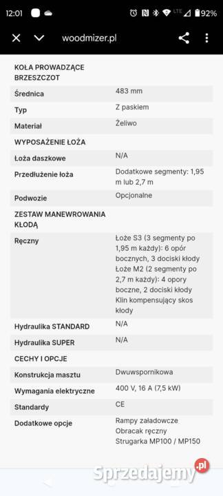 TRAK Maszyna do cięcia i obróbki drewna wielkopolskie Sieraków sprzedam