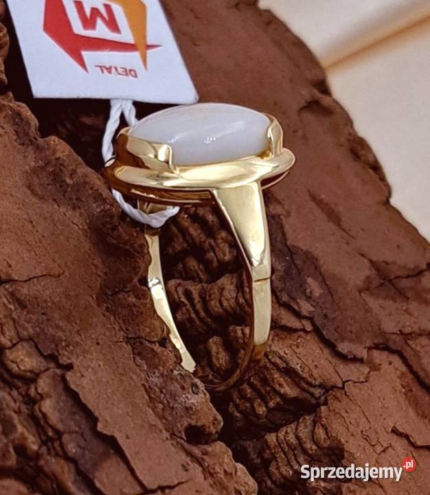 Pierścionek r10 Złoty pr585 classic z Opalem Pierścionki