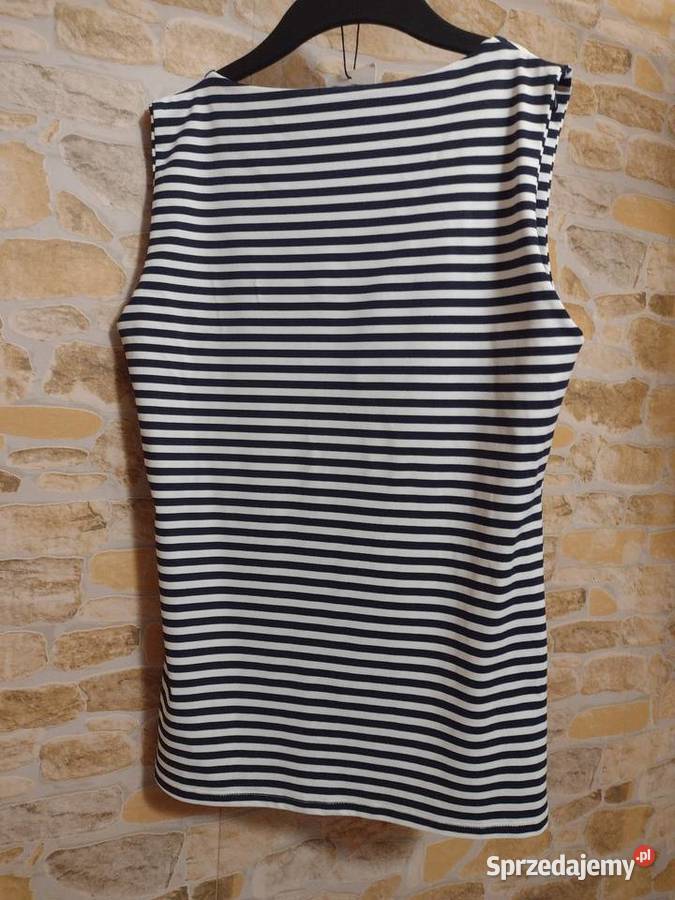 40L ZARA Biało granatowa bluzka koszulka z Rozmiar 40(L) Kraków