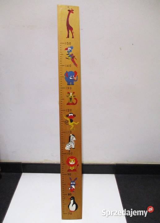 Stara Drewniana Miarka Wzrostu Dzieci z PRL Nieporęt
