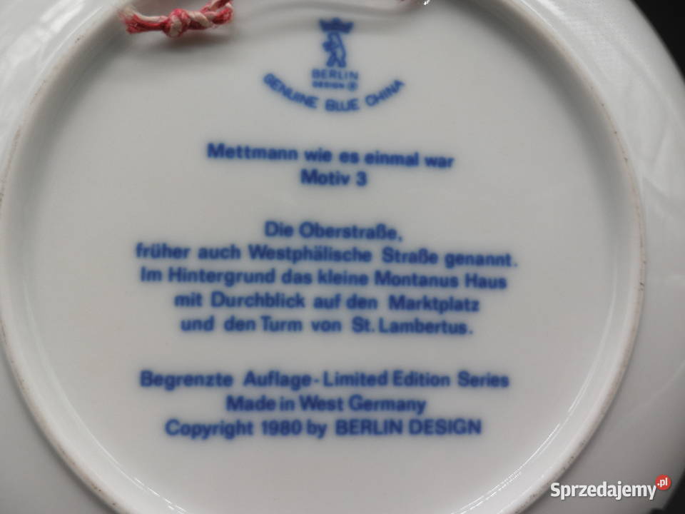 Talerz kolekcjonerski pochodzi z serii Alt wielkopolskie Raszków sprzedam