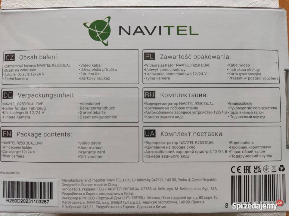 Wideorejestrator NAVITEL R250 DUAL Kamery samochodowe Kamery samochodowe