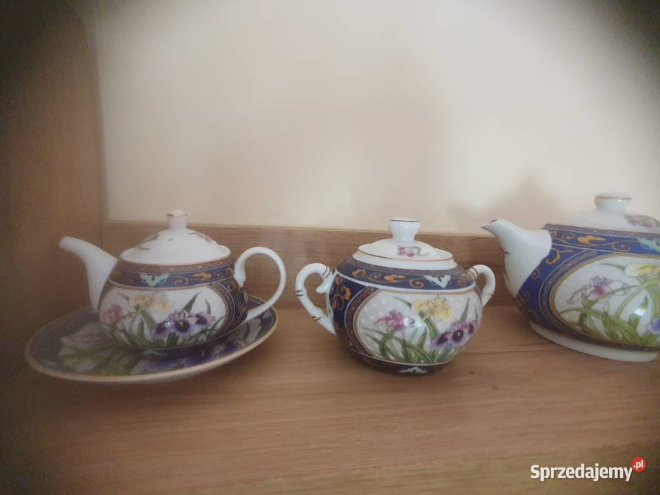 Porcelana Ręcznie Malowana Irysy Kwiaty Japoński Warszawa
