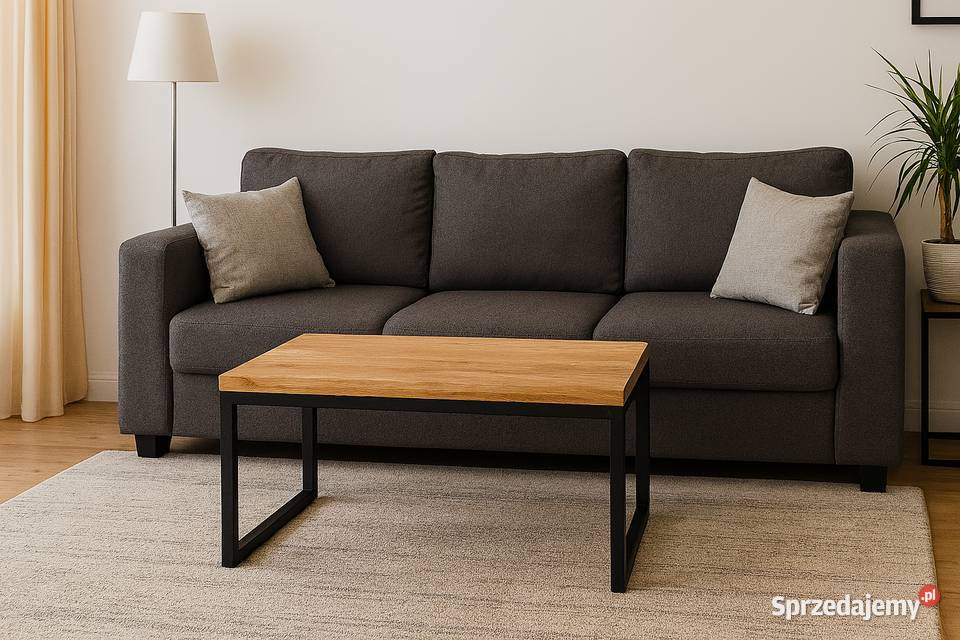 Stolik Kawowy Dębowy LOFT Ława 100 Lite Drewno