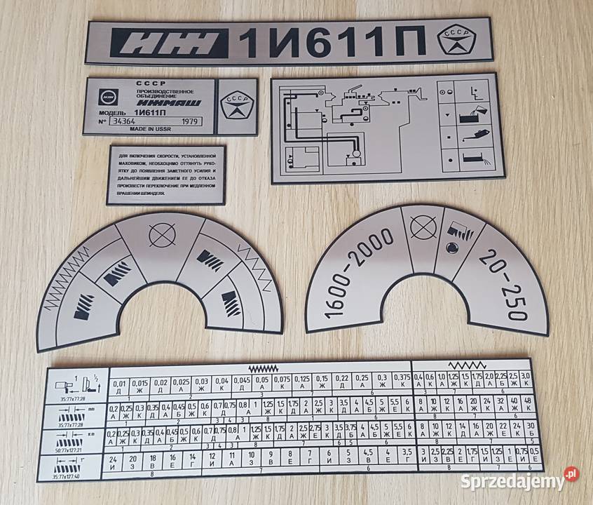 Tokarka 1N611P Tabliczka Tabliczki Tabela łódzkie Zelów