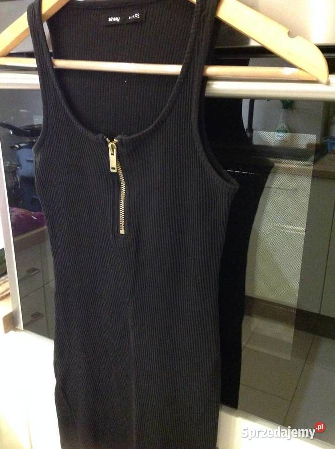 Czarna Sukienka Mini Damska SINSAY XS Prążek Nowa Sól