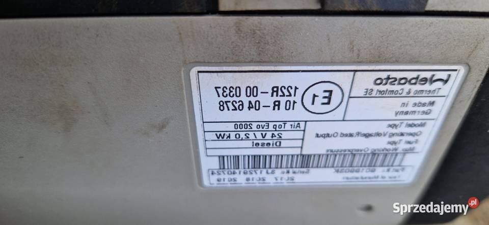 Ogrzewanie postojowe Eberspacher Airtronic D2 Zawichost