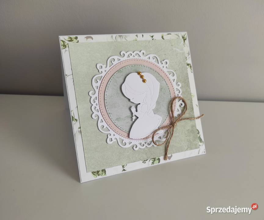 Kartka ręcznie robiona Komunia Święta łódzkie Łódź