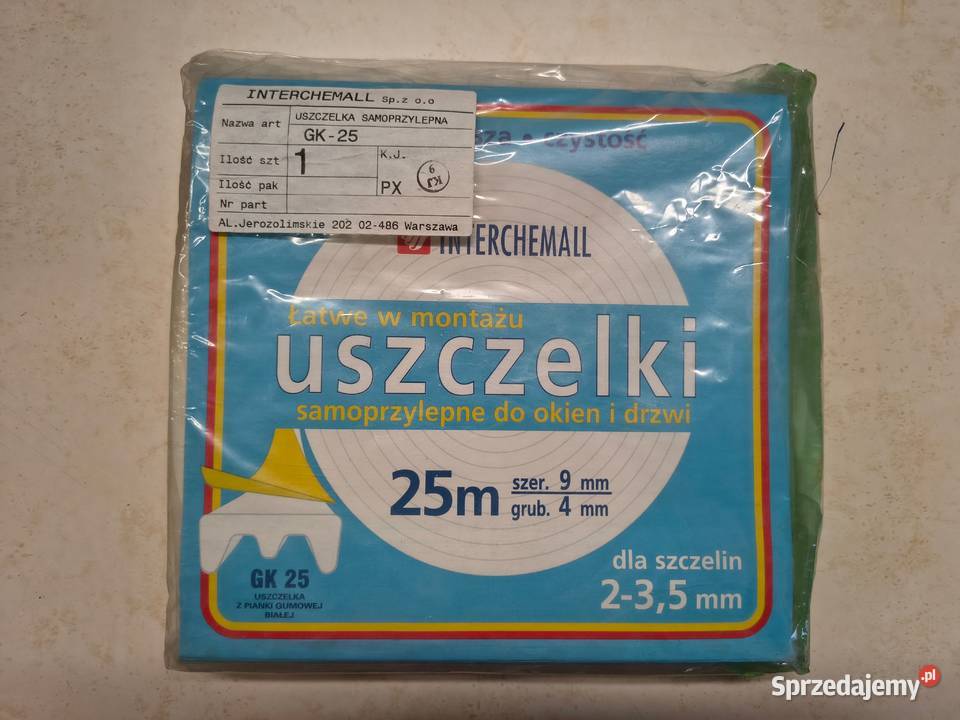 uszczelka samoprzylepna do okien z pianki Oblęgór