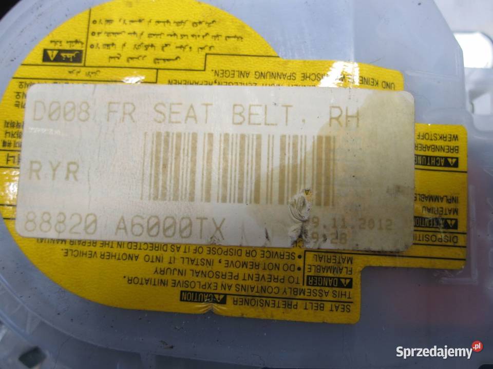 HYUNDAI I30 II 13r pas bezpieczeństwa prawa Kielce