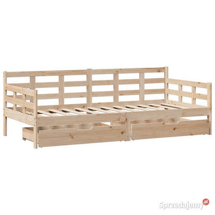 Łóżko dzienne z szufladami lite drewno sosnowe mazowieckie