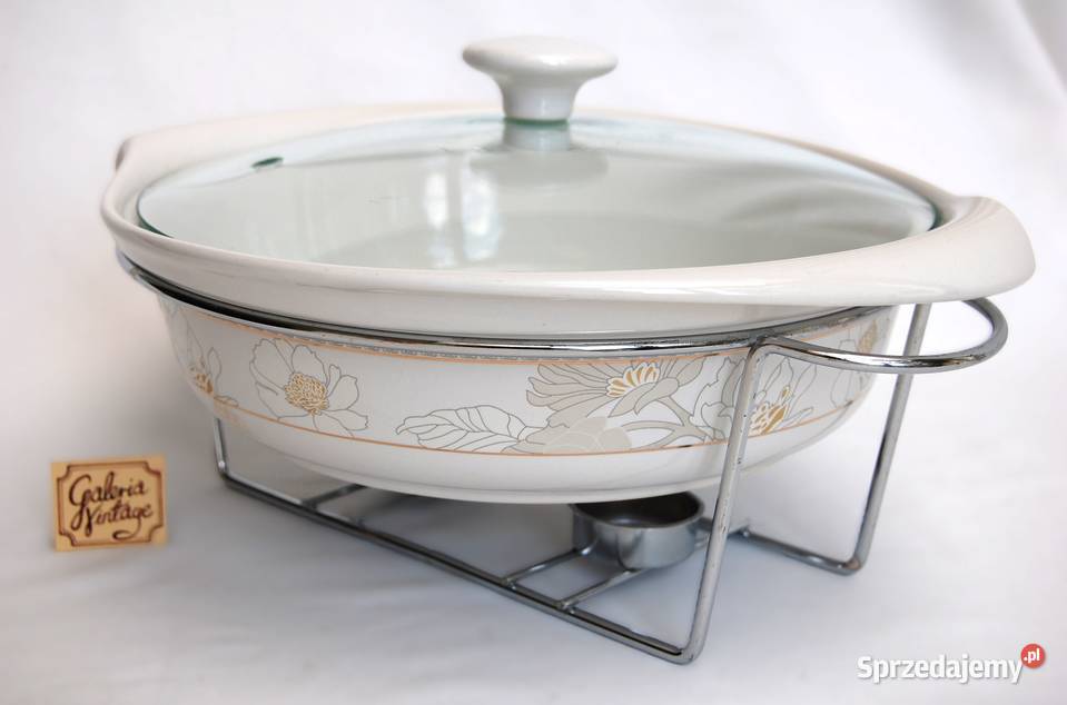 Naczynie żaroodporne ceramiczne ze stelażem Naczynia żaroodporne Lublin sprzedam