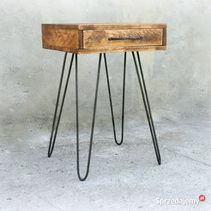 Stolik kawowy LOFT z szufladami na kółkach lite Mielec sprzedam
