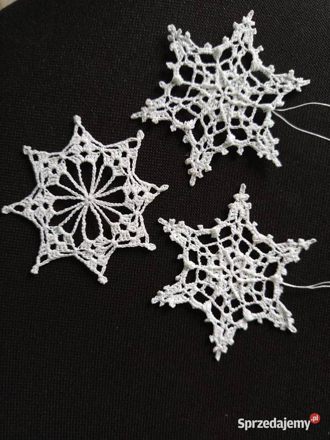 Gwiazdki szydełkowe Święta ozdoba rękodzieło biały Garbów sprzedam