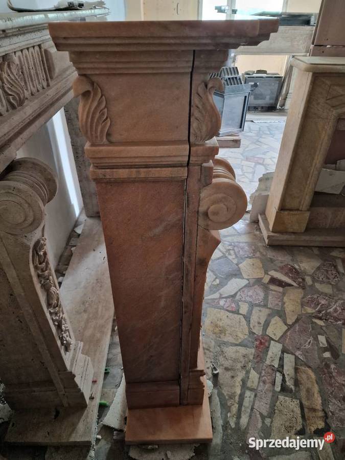 Obudowa kominkowa z marmuru portal marmur BIAŁY Luboń