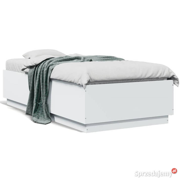 Rama łóżka biała materiał drewnopochodny 75x190 sprzedam