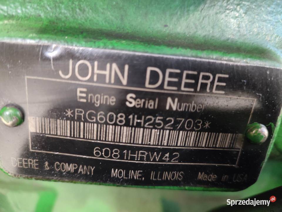 Silnik John Deere 7820 6081HRW42 Pozostałe Motoryzacja Wilkowo
