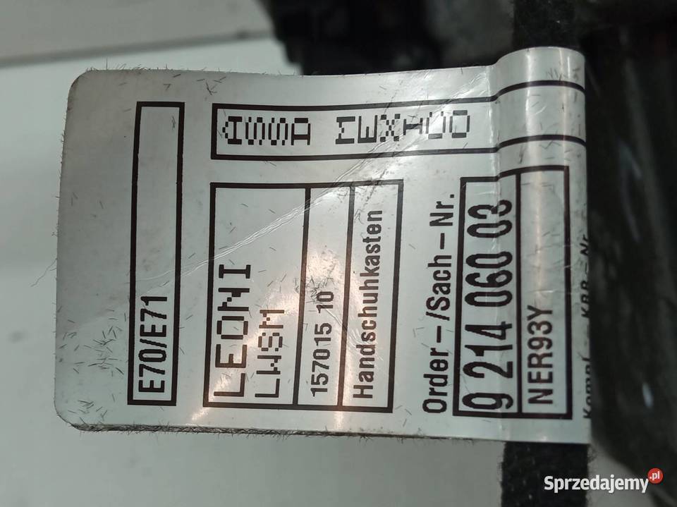 SCHOWEK PRAWY PASAŻERA ALUMINIUM 9214060 Bmw X6 sprzedam