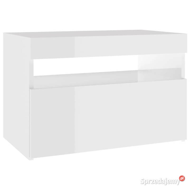 Szafki TV z LED 2 wysoki połysk białe 60x35x40 Warszawa