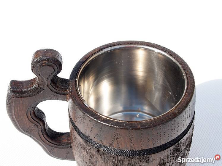 KUFEL drewniany DĘBOWY ciemny NIERDZEWNY WKŁAD Akcesoria kuchenne Dom i Ogród Śleszowice