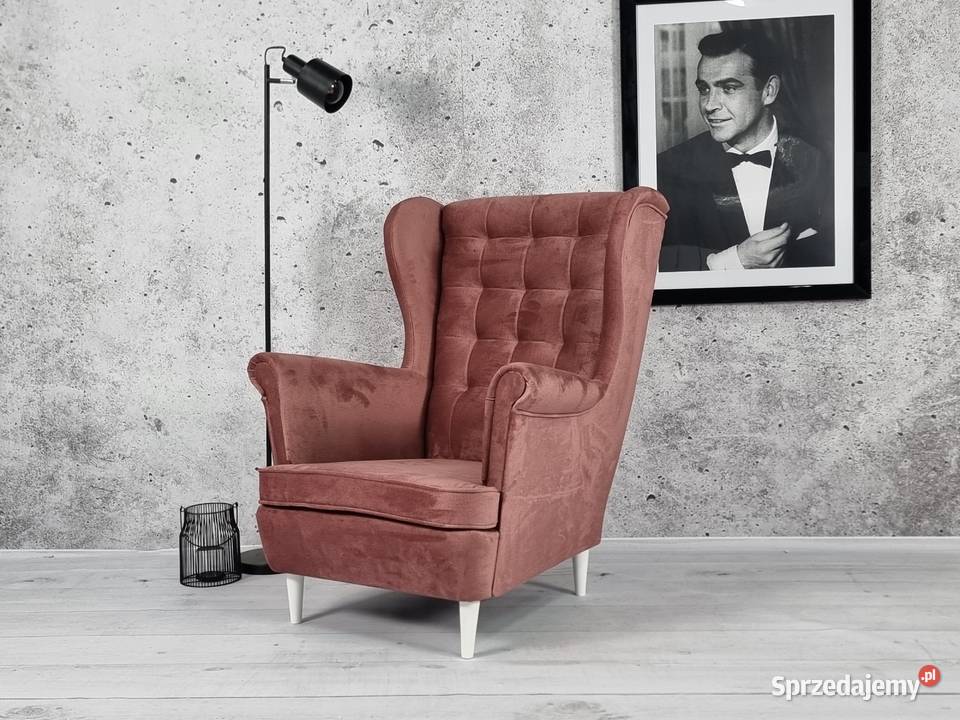 Fotel Uszak Skandynawski Różowy Dostawa 0 Tarchały Małe