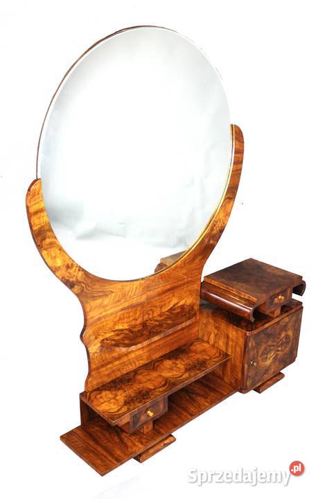 Unikatowa toaletka Art Deco w orzechu renowacji Zielonka