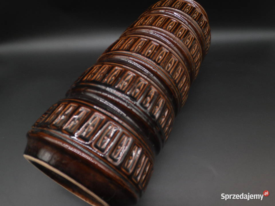 Wazon podłogowy Scheurich ciemnobrązowy szkliwo wielkopolskie Raszków