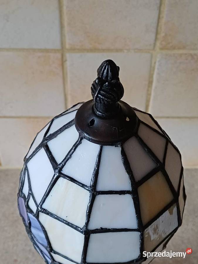 vintage lampka witrażowa