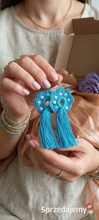 Rękodzieło szydełko kolczyki Sochaczew