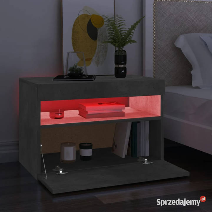 Szafki TV z LED 2 szarość betonu 60x35x40 Warszawa sprzedam