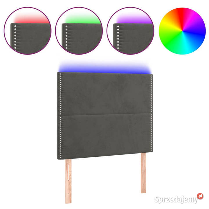 Zagłówek do łóżka z LED ciemnoszary 90x5x118128 mazowieckie Warszawa