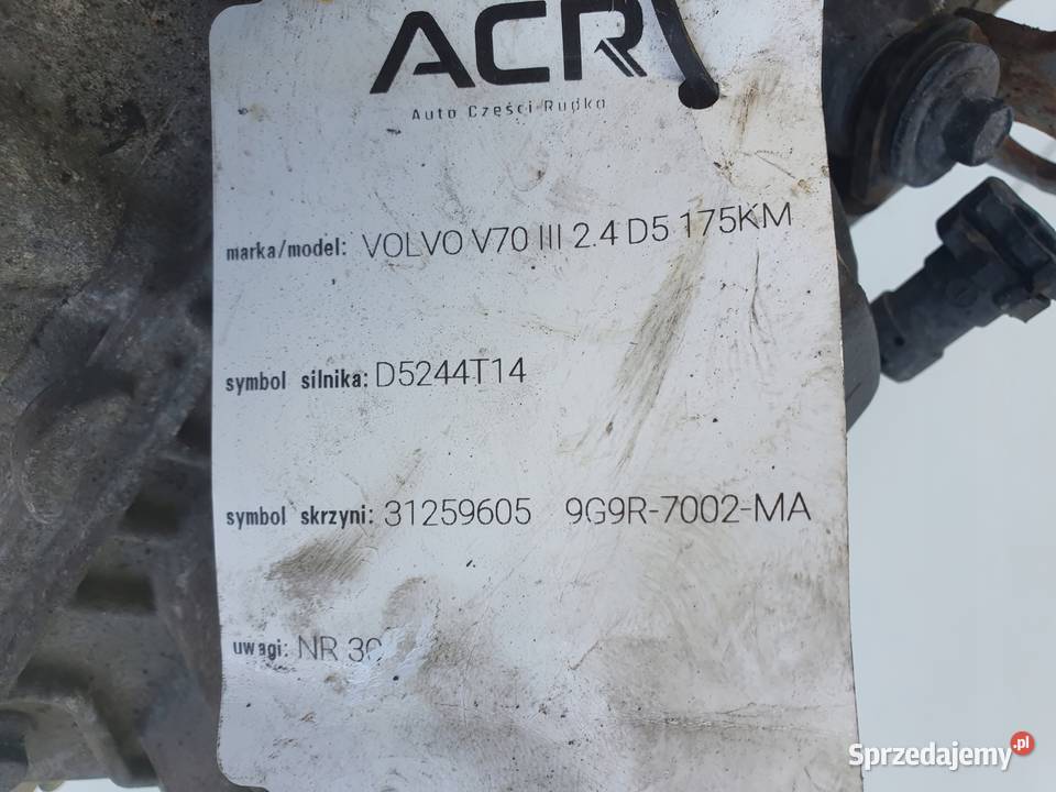 Volvo V70 III S80 II 25 T turbo SKRZYNIA BIEGÓW Skrzynie biegów manualne Chełm