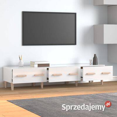 vidaXL Szafka pod TV wysoki połysk biała