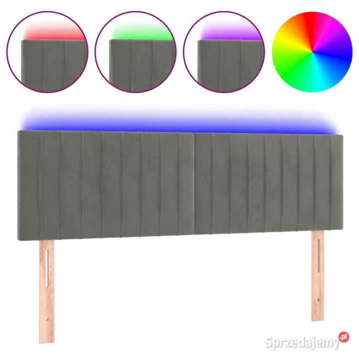 Zagłówek do łóżka z LED jasnoszary 144x5x7888 Warszawa