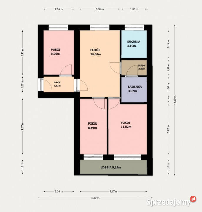 Dwustronne 4pokojowe mieszkanie 55m 55m2 Warszawa